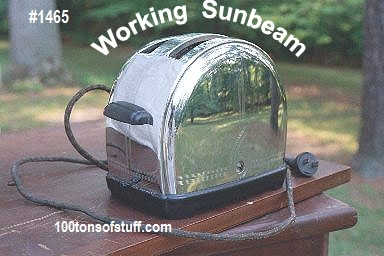 100tos#1465 Sunbeam Toaster #6 Chrome 1940s 1940s Sunbeam Toaster Chrome #6 working