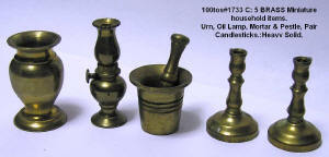 Small Brass Minature items from 1950's Gift Shop Small Brass Minature items from 1950's Gift Shop
